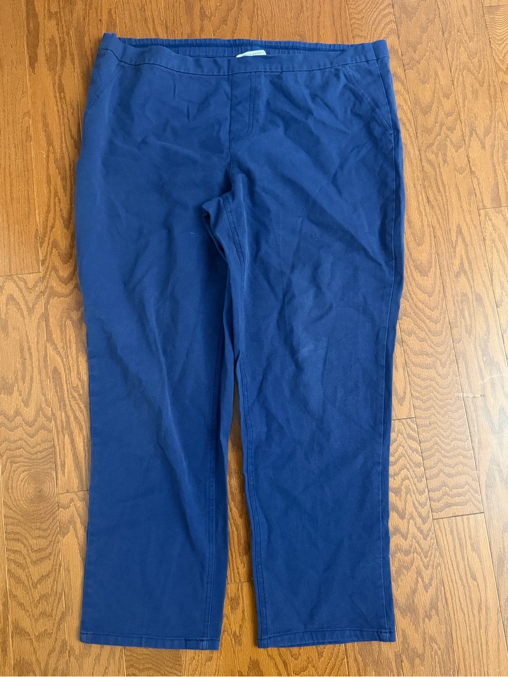 Isaac Mizrahi Navy Straight-Leg Stretch Pants